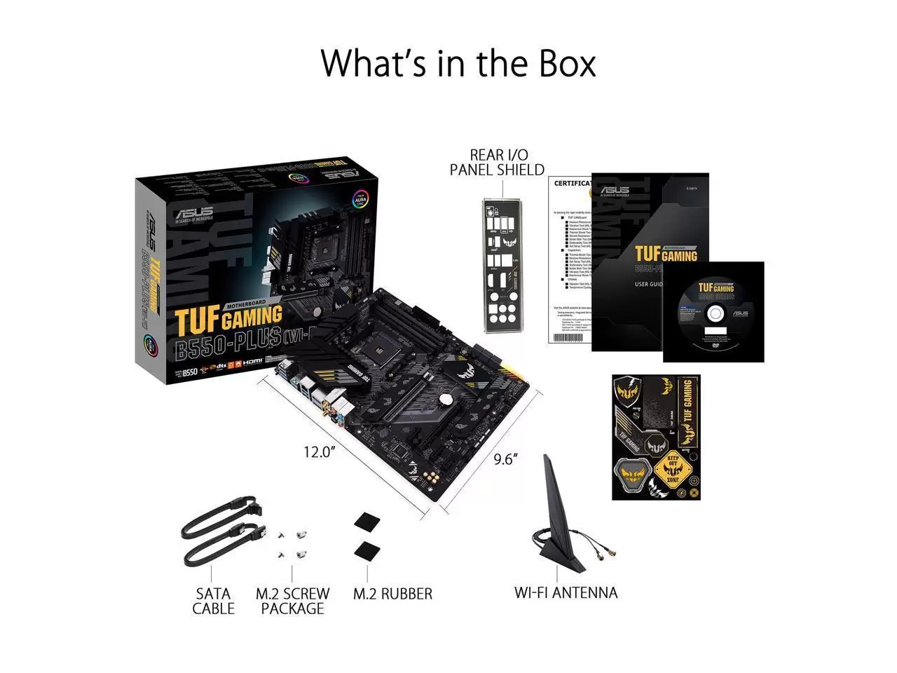 ASUS TUF GAMING B550-PLUS (WI-FI) AMD B550 (Ryzen AM4) ATX Gaming Motherboard with PCIe 4.0, dual M.2, 10 DrMOS power stages, Intel Wi-Fi 6, 2.5 Gb Ethernet 4 ASUS TUF GAMING B550-PLUS (WI-FI) AMD B550 (Ryzen AM4) ATX Gaming Motherboard with PCIe 4.0, dual M.2, 10 DrMOS power stages, Intel Wi-Fi 6, 2.5 Gb Ethernet - Image 4