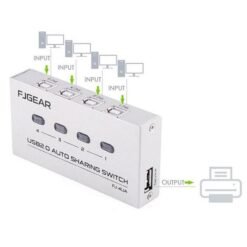 FJGEAR 4 Ports Printer Auto Sharing Switch USB 2.0 - Silver 4 FJGEAR 4 Ports Printer Auto Sharing Switch USB 2.0 - Silver - Image 2