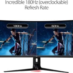 Alternative view of ASUS ROG Strix XG349C 34 inch 180Hz Curved Gaming Monitor UWQHD (3440 x 1440) 1ms (GTG), Extreme Low Motion Blur Sync