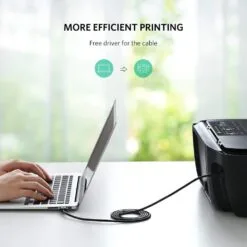 Alternative view of UGREEN 3M USB 2.0 Printer Cable Type A Male to B Male