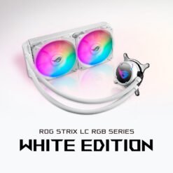Alternative view of ASUS ROG Strix LC 240 RGB All-in-One Liquid CPU Cooler White Edition with Aura Sync, and Dual ROG 120mm Addressable RGB Radiator Fans
