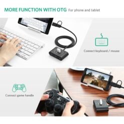 UGREEN 4 Ports USB 3.0 Hub With Type-C USB 3.1 OTG Adapter Converter 2 in 1 High Speed 5 UGREEN 4 Ports USB 3.0 Hub With Type-C USB 3.1 OTG Adapter Converter 2 in 1 High Speed - Image 3