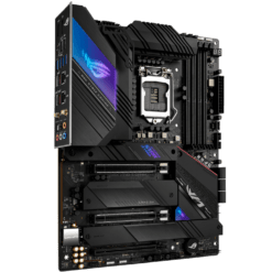 Alternative view of ASUS ROG STRIX Z590-E GAMING WIFI Intel®Z590 LGA 1200 ATX motherboard with PCIe 4.0, 14+2 teamed power stages, Two-Way AI Noise Cancelation
