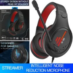Alternative view of G90 Gaming Headset with Mic Wired with 2 pin 3.5mm Connector Gaming Headphone for PUBG Fortnite FPS Gaming Headset