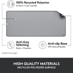 Logitech Desk Mat Studio Series Multifunctional Large Desk Pad, Extended Mouse Mat, Office Desk Protector with Anti-Slip Base, Spill-Resistant 14 Logitech Desk Mat Studio Series Multifunctional Large Desk Pad, Extended Mouse Mat, Office Desk Protector with Anti-Slip Base, Spill-Resistant - Image 7