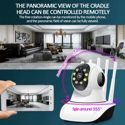 Wireless IP Camera with 5 Antennas 1080p 2MP Indoor surveillance camera color night vision home security baby 5 antennas strong signal 11 Wireless IP Camera with 5 Antennas 1080p 2MP Indoor surveillance camera color night vision home security baby 5 antennas strong signal - Image 6
