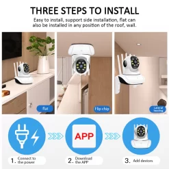 Wireless IP Camera with 5 Antennas 1080p 2MP Indoor surveillance camera color night vision home security baby 5 antennas strong signal 10 Wireless IP Camera with 5 Antennas 1080p 2MP Indoor surveillance camera color night vision home security baby 5 antennas strong signal - Image 5