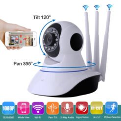 Wifi ip camera 1080p hd home security camera 3 wireless antenna signal two way audio enhancement night vision smart cctv camera - Image 4
