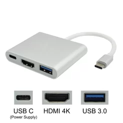 Alternative view of Thunderbolt USB Type-C Adapter Compatible with HDMI 4K, Support for Samsung Dex, Dock with pd for Macbook Pro/Air 2024 Type-C to HDMI, USB 3.0 AND Type-C Converter