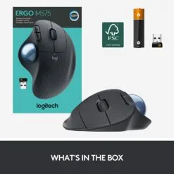 Alternative view of Logitech ERGO M575 Wireless Trackball Mouse thumb-operated trackball for all-day comfort Wireless Desktop Mouse