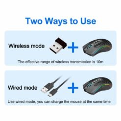 Redragon Storm Pro Wireless RGB Gaming Mouse 16000 Dpi Ergonomic Programmable for Gamer mice laptop computer Wired and Wirelesses 2in 1 Gaming Mouse M808-KS - Image 6