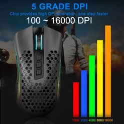 Redragon Storm Pro Wireless RGB Gaming Mouse 16000 Dpi Ergonomic Programmable for Gamer mice laptop computer Wired and Wirelesses 2in 1 Gaming Mouse M808-KS - Image 5
