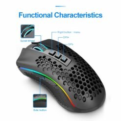 Redragon Storm Pro Wireless RGB Gaming Mouse 16000 Dpi Ergonomic Programmable for Gamer mice laptop computer Wired and Wirelesses 2in 1 Gaming Mouse M808-KS - Image 3
