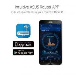 Alternative view of ASUS RT-AX53U AX1800 Dual Band WiFi 6 (802.11ax) Router supporting MU-MIMO and OFDMA technology, with AiProtection Classic network security powered by Trend Micro