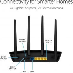 ASUS RT-AX55 AX1800 Dual Band WiFi 6 (802.11ax) Router supporting MU-MIMO and OFDMA technology, with AiProtection Classic network security powered by Trend Micro™ 8 ASUS RT-AX55 AX1800 Dual Band WiFi 6 (802.11ax) Router supporting MU-MIMO and OFDMA technology, with AiProtection Classic network security powered by Trend Micro™ - Image 4