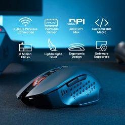 Redragon M656 Gainer Wireless Gaming Mouse, 4000 DPI 2.4Ghz Wireless Gamer Mouse w/ 5 DPI Levels, 7 Macro Buttons, Red LED Backlit & Pro Software/Drive Supported, for PC/Mac/Laptop 11 Redragon M656 Gainer Wireless Gaming Mouse, 4000 DPI 2.4Ghz Wireless Gamer Mouse w/ 5 DPI Levels, 7 Macro Buttons, Red LED Backlit & Pro Software/Drive Supported, for PC/Mac/Laptop - Image 6