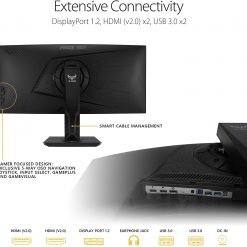 Alternative view of ASUS TUF Gaming VG35VQ 35 inch 100Hz Curved Gaming Monitor WQHD (3440x1440) Extreme Low Motion Blur™, Adaptive-Sync,1ms (MPRT)