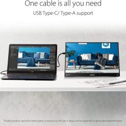 ASUS ZenScreen MB16ACV 15.6 inch Portable USB Monitor Full HD, IPS, Hybrid Signal Solution, USB Type-C, Flicker Free, Blue Light Filter 7 ASUS ZenScreen MB16ACV 15.6 inch Portable USB Monitor Full HD, IPS, Hybrid Signal Solution, USB Type-C, Flicker Free, Blue Light Filter - Image 3