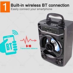 Kisonli KK-02 Speaker Wireless Bluetooth Speaker with LED Light with Phone Holder Option on Top - Image 3