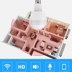 360° Fisheye Panoramic Bulb Wifi Camera wireless 1080p 2mp hd home security camera ip lighting night vision two audio lamp cameras Motion Detection 11 360° Fisheye Panoramic Bulb Wifi Camera wireless 1080p 2mp hd home security camera ip lighting night vision two audio lamp cameras Motion Detection - Image 6