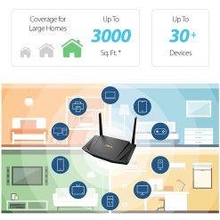 Alternative view of ASUS RT-AX56U AX1800 Dual Band WiFi 6 (802.11ax) Router supporting MU-MIMO and OFDMA technology, with AiProtection Pro network security powered by Trend Micro™