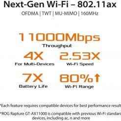 ASUS ROG Rapture GT-AX11000 AX11000 Tri-band WiFi 6 Gaming Router World's first 10 Gigabit WiFi router with a quad-core CPU, PS5 compatible, 2.5G port, DFS band, wtfast 10 ASUS ROG Rapture GT-AX11000 AX11000 Tri-band WiFi 6 Gaming Router World's first 10 Gigabit WiFi router with a quad-core CPU, PS5 compatible, 2.5G port, DFS band, wtfast - Image 5