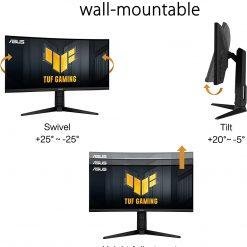 ASUS TUF Gaming VG30VQL1A 200Hz 29.5 inch Curved Gaming Monitor 21:9 Ultra-wide WFHD (2560X1080), 1ms MPRT, Extreme Low Motion Blur™, 127% sRGB, HDR, FreeSync™ Premium 9 ASUS TUF Gaming VG30VQL1A