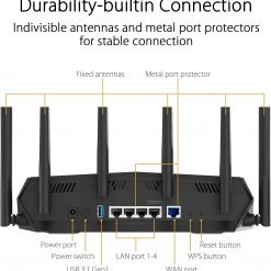 Alternative view of ASUS TUF Gaming AX5400 Dual Band WiFi 6 Gaming Router with dedicated Gaming Port, 3 steps port forwarding, AiMesh for mesh WiFi and AURA RGB lighting (TUF-AX5400)