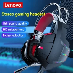 Lenovo Hu85 Gaming Headphone Wired USB Cool Noise Reduction Effect Lighting ABS Over-Ear Headphone HiFi Surround Cool Lighting 9 Lenovo Hu85 Gaming Headphone Wired USB Cool Noise Reduction Effect Lighting ABS Over-Ear Headphone HiFi Surround Cool Lighting - Image 5