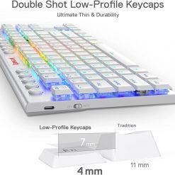Redragon K621 Horus Pro TKL White RGB Bluetooth 5.0 Wireless Mechanical Gaming Keyboard USB 2.4G 3 Mode Slim 97 Keys 10 Redragon K621 Horus Pro TKL White RGB Bluetooth 5.0 Wireless Mechanical Gaming Keyboard USB 2.4G 3 Mode Slim 97 Keys - Image 5