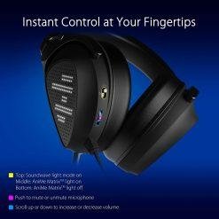 Alternative view of ASUS ROG Delta S Animate Lightweight USB-C® Gaming Headset with customizable AniMe Matrix™ display, hi-fi ESS 9281 Quad DAC™, MQA, AI Noise-Canceling Mic