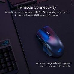 Alternative view of ASUS ROG Chakram X Wireless RGB Gaming Mouse with next-gen 36,000 dpi ROG AimPoint optical sensor, low-latency tri-mode connectivity RF 2.4 GHz / Bluetooth / wired
