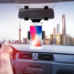 Rearview Mirror Phone Holder Car Phone Holder Original Quality Mount Universal 270 Degree Rotatable Car Rear View Mirror Adjustable Phone Holder - Image 4