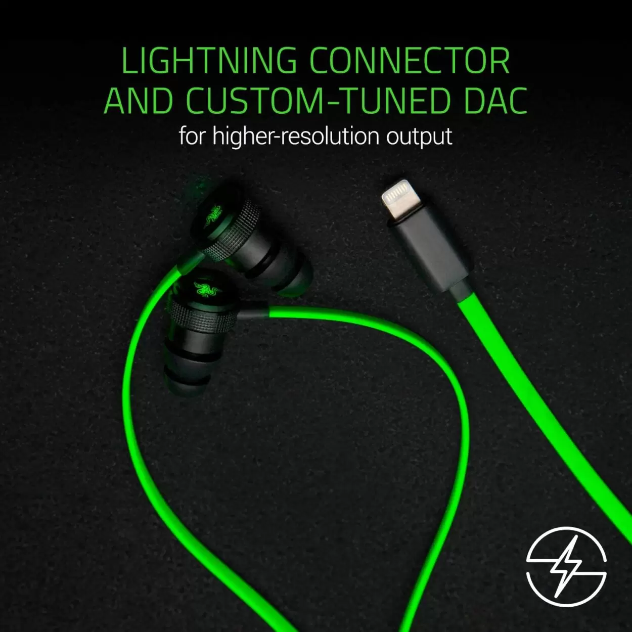 Razer Hammerhead iOS Lightning Earbuds DAC Custom-Tuned Dual-Driver Technology - in-Line Mic Headphones Handsfree - Image 5