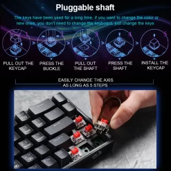 REDRAGON CASTOR K631 60% RGB Wired Mechanical Gaming Keyboard Red Switch 68 Keys detachable cable 8 REDRAGON CASTOR K631 60% RGB Wired Mechanical Gaming Keyboard Red Switch 68 Keys detachable cable - Image 4