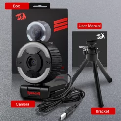 REDRAGON Oneshot GW910 USB HD 1080p Webcam with LED Flash Light and Dual Built-in Microphones autofocus 1920 X 1080P 30fps Web Camera - Image 6