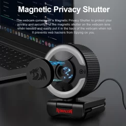 REDRAGON Oneshot GW910 USB HD 1080p Webcam with LED Flash Light and Dual Built-in Microphones autofocus 1920 X 1080P 30fps Web Camera - Image 3