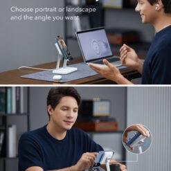 Alternative view of ESR HaloLock™ 3-in-1 Wireless Charging Stand with CryoBoost for iPhone and iWatch