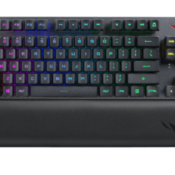 Alternative view of ASUS X807 ROG Strix Scope RX TKL Wireless Deluxe gaming keyboard with ROG RX Red Optical Mechanical Switches for FPS gamers, with tri-mode connectivity