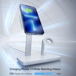 ESR HaloLock™ 3-in-1 Wireless Charging Stand with CryoBoost for iPhone and iWatch - Image 4