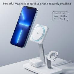 ESR HaloLock™ 3-in-1 Wireless Charging Stand with CryoBoost for iPhone and iWatch - Image 5