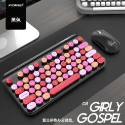 FOREV FV-WI9 2.4G Wireless Keyboard and Mouse Set 75 key Mixed Candy Color Roud Keycap Keyboard & Mouse Comb for Laptop Notebook PC 3 FOREV FV-WI9