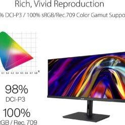 ASUS ProArt Display PA348CGV 34 inch 120Hz Professional Monitor IPS, 21:9, Ultra-wide QHD (3440 x 1440), Color Accuracy ΔE < 2, Calman Verified, 98% DCI-P3, USB-C 7 ASUS ProArt Display PA348CGV 34 inch 120Hz Professional Monitor IPS, 21:9, Ultra-wide QHD (3440 x 1440), Color Accuracy ΔE < 2, Calman Verified, 98% DCI-P3, USB-C - Image 3