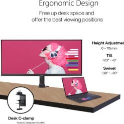ASUS ProArt Display PA348CGV 34 inch 120Hz Professional Monitor IPS, 21:9, Ultra-wide QHD (3440 x 1440), Color Accuracy ΔE < 2, Calman Verified, 98% DCI-P3, USB-C 8 ASUS ProArt Display PA348CGV 34 inch 120Hz Professional Monitor IPS, 21:9, Ultra-wide QHD (3440 x 1440), Color Accuracy ΔE < 2, Calman Verified, 98% DCI-P3, USB-C - Image 4