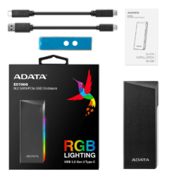 ADATA EC700G M.2 PCIe/SATA Type-C SSD Enclosure USB 3.2 Gen2 11 ADATA EC700G