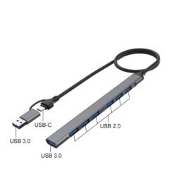 Onten UCA9702 2 in 1 7-port Portable 3.0 USB Hub Multifunctional HUB Docking Station 7 Onten UCA9702