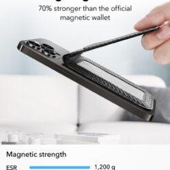 ESR HaloLock Vegan Leather Wallet Stand For iPhone Carbon Fiber HaloLock Woven Card Holder for 8 ESR HaloLock Vegan Leather Wallet Stand For iPhone Carbon Fiber HaloLock Woven Card Holder for - Image 3