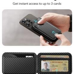 ESR HaloLock Vegan Leather Wallet Stand For iPhone Carbon Fiber HaloLock Woven Card Holder for 9 ESR HaloLock Vegan Leather Wallet Stand For iPhone Carbon Fiber HaloLock Woven Card Holder for - Image 4