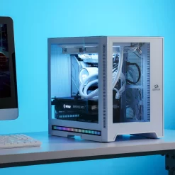 Alternative view of Redragon HOT ROD MC211 ITX/M-ATX Gaming PC Case with RGB Strip Light and Glass Panel