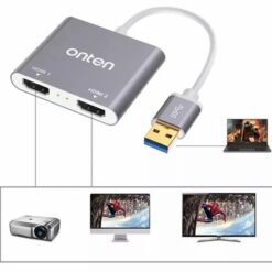 Onten USB 3.0 to HDMI 2 Ports Adapter Converter ONT-59175 7 Onten USB 3.0 to HDMI 2 Ports Adapter Converter ONT-59175 - Image 3